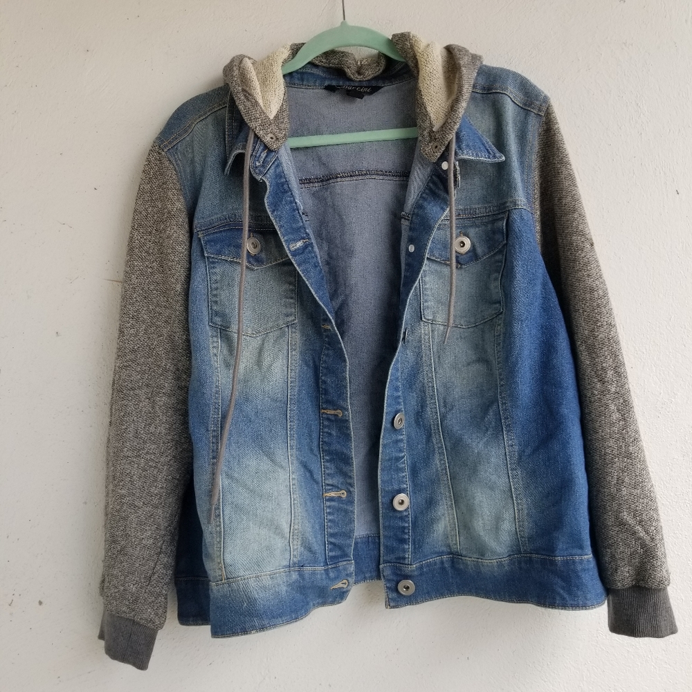 Baccini denim detachable hood jacket 22/24W